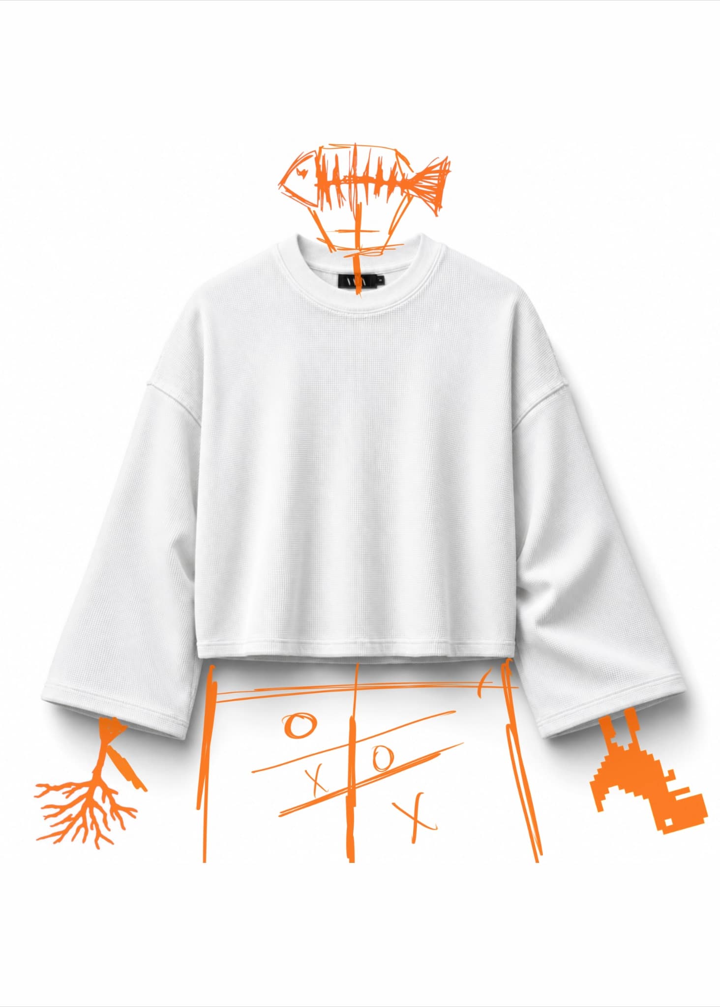 Uniform White.001 Cropped Waffle Tee back view
