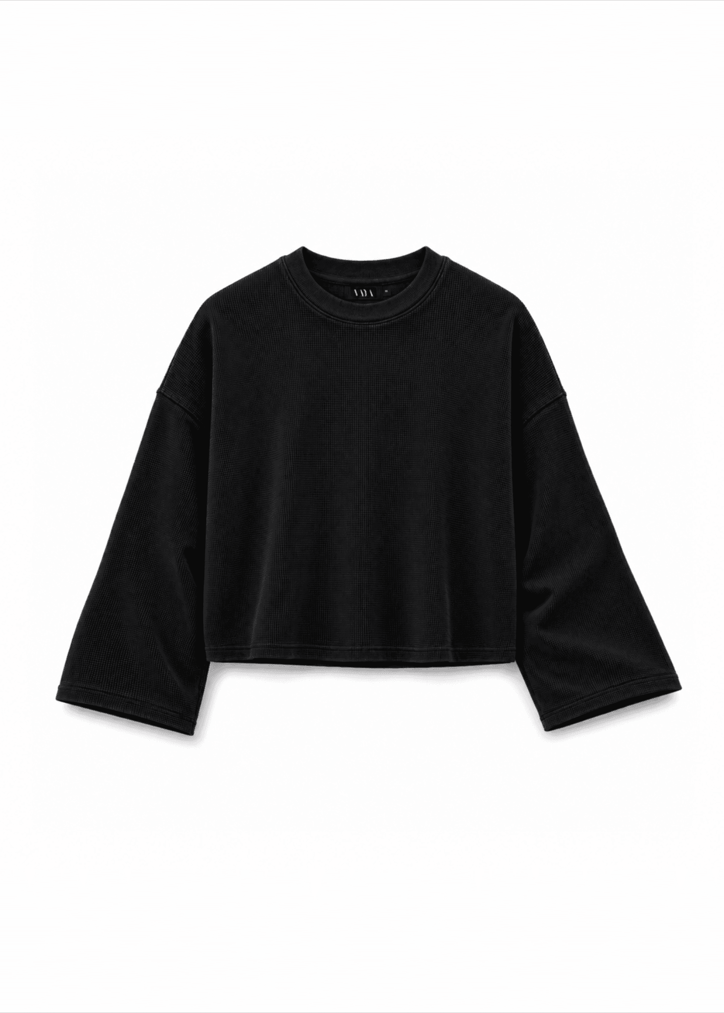 Uniform Black.003 Cropped Waffle Tee